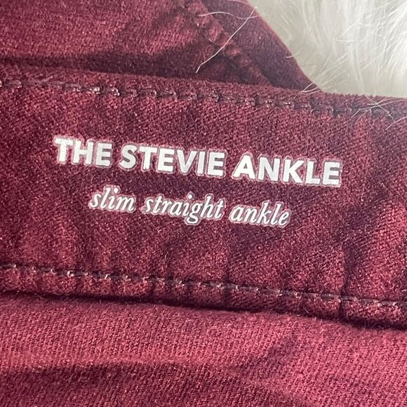 Adriano Goldschmied AG The Stevie Wine Velvet Textured Slim Straight Jea… - Picture 7 of 12